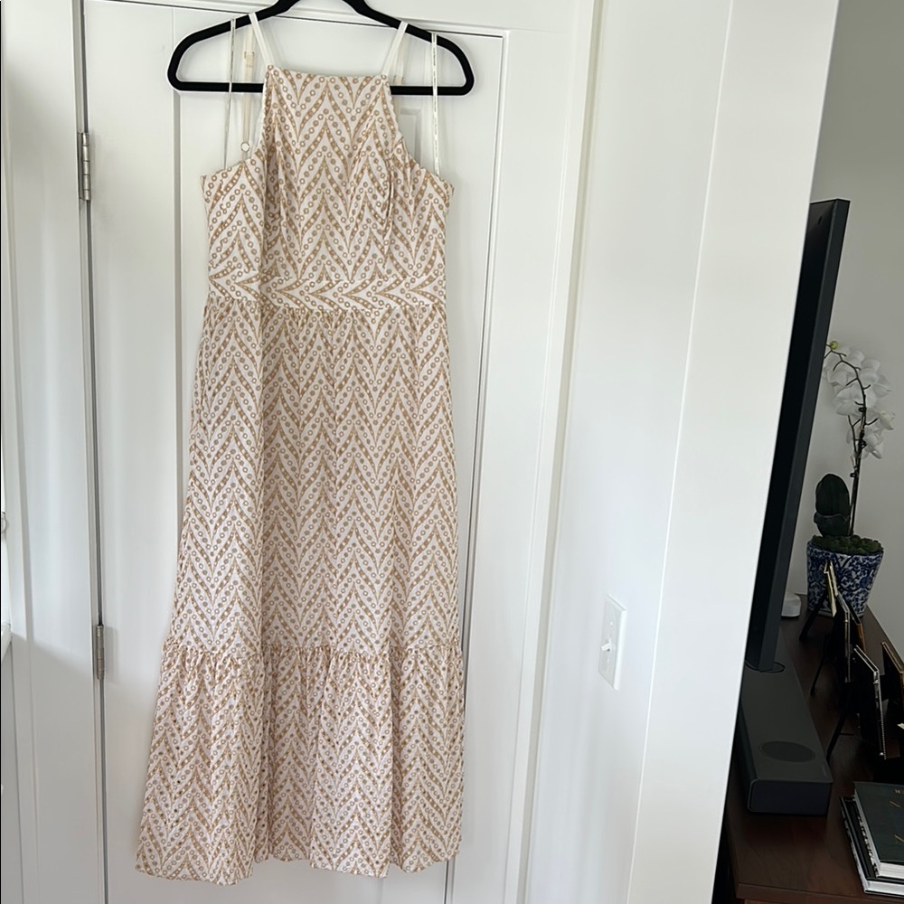 Lilly Pulitzer Charlese Eyelet Halter Maxi Dress, Size 4